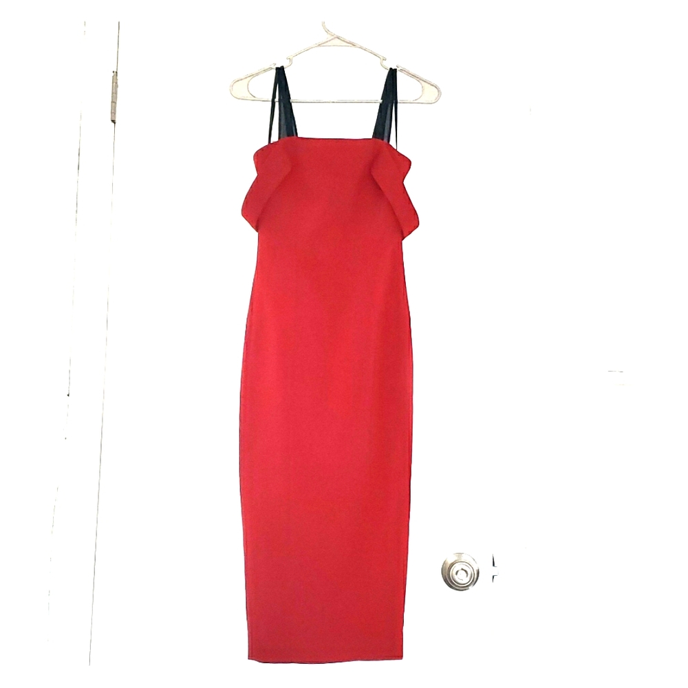 Red strappy dress